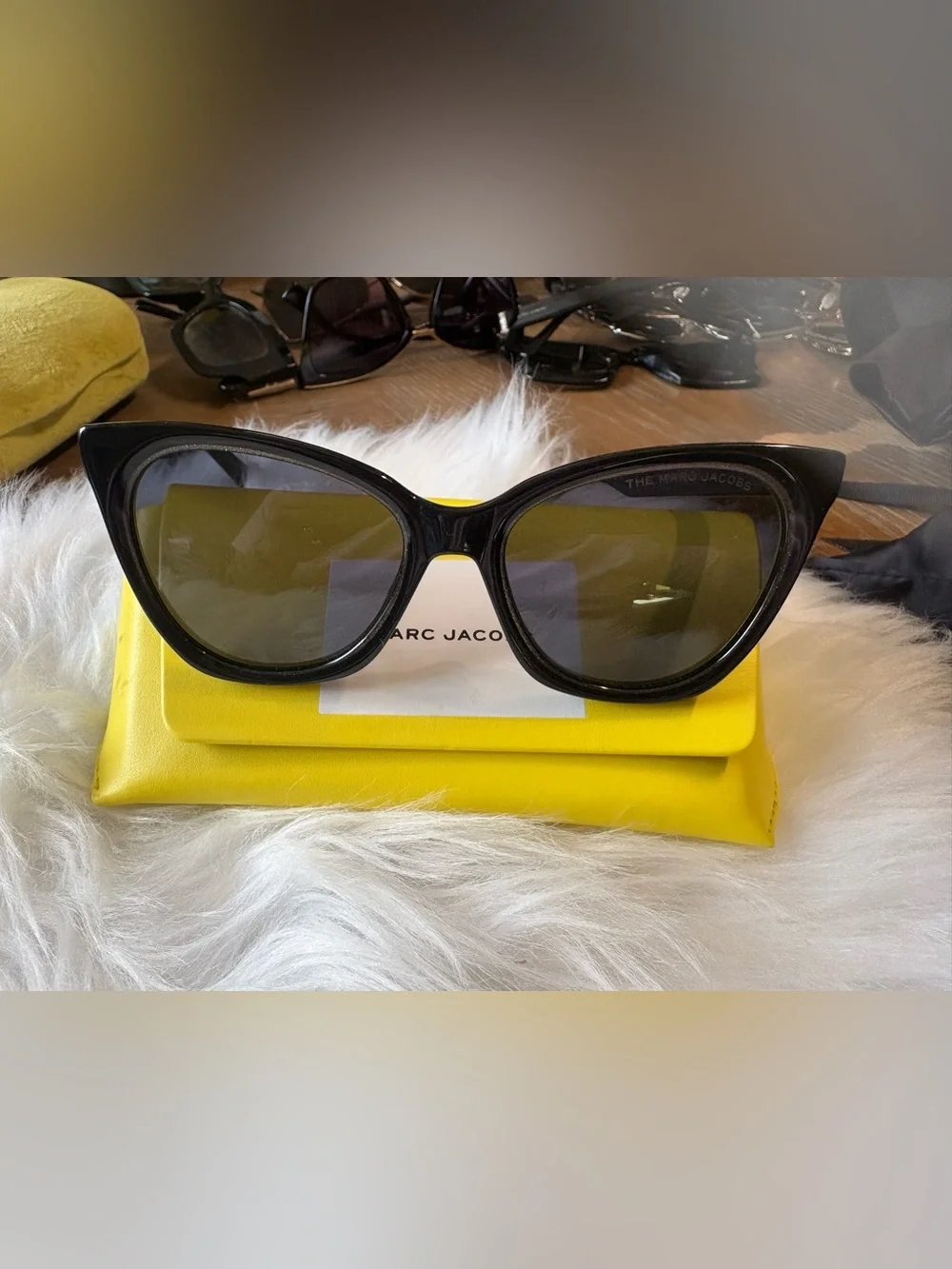 Marc Jacobs Black Women's Sunglasses - Rounded Frame with Dark Lenses